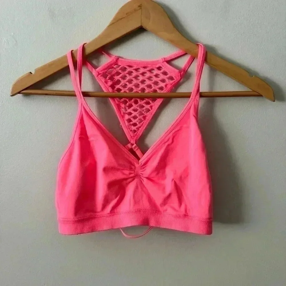 Victoria secret Barbie pink spandex bralette L - Picture 2 of 5